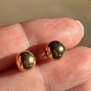 14K YG Gold Ball Stud Earrings - NFS